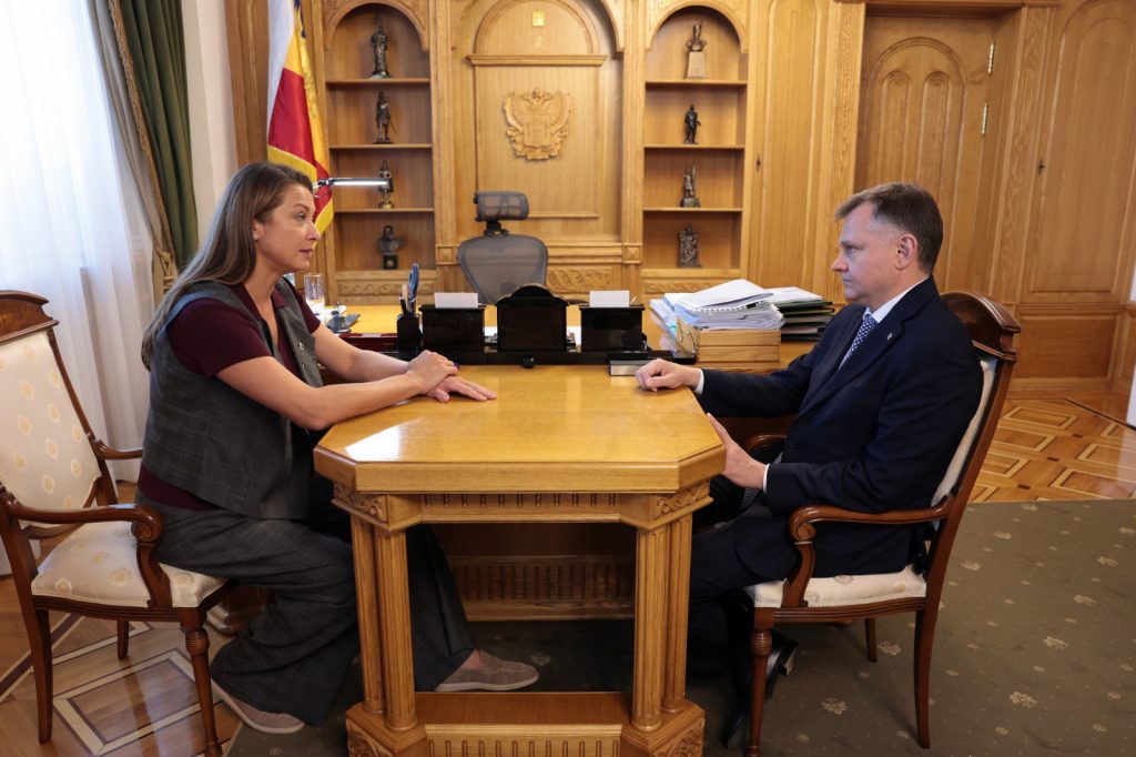 Юрий Слюсарь и Мария Ситтель обсудили вопросы поддержки семей с детьми на Дону