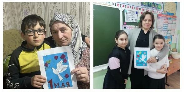 Дети сделали открытки для героев труда